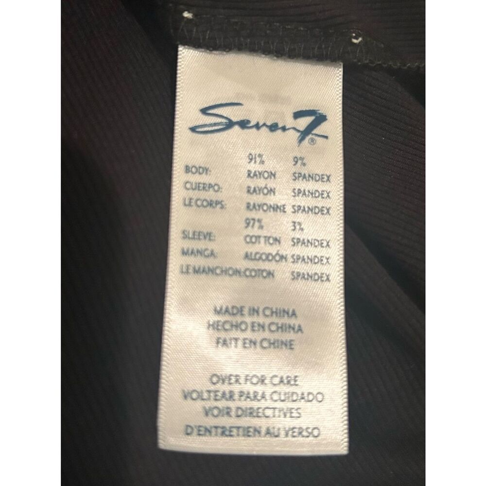 Seven7 Mixed Media Puff Sleeve Henley Medium NWT - Picture 6 of 9